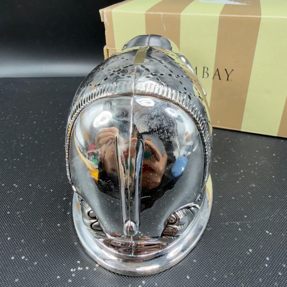 Bombay Company Silver Plated Metal Elephant Coin Bank Quilted Decor‎ with Box
